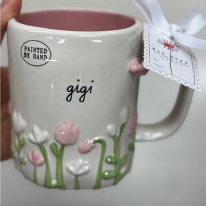 Rae Dunn Pink and White Floral Mug